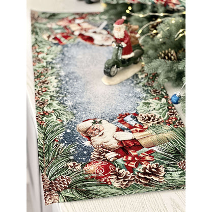 Christmas Tapestry Table runner «WINDOW» With microfibre