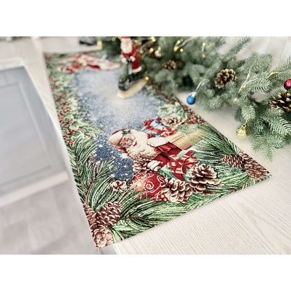 Christmas Tapestry Table runner «WINDOW» With microfibre