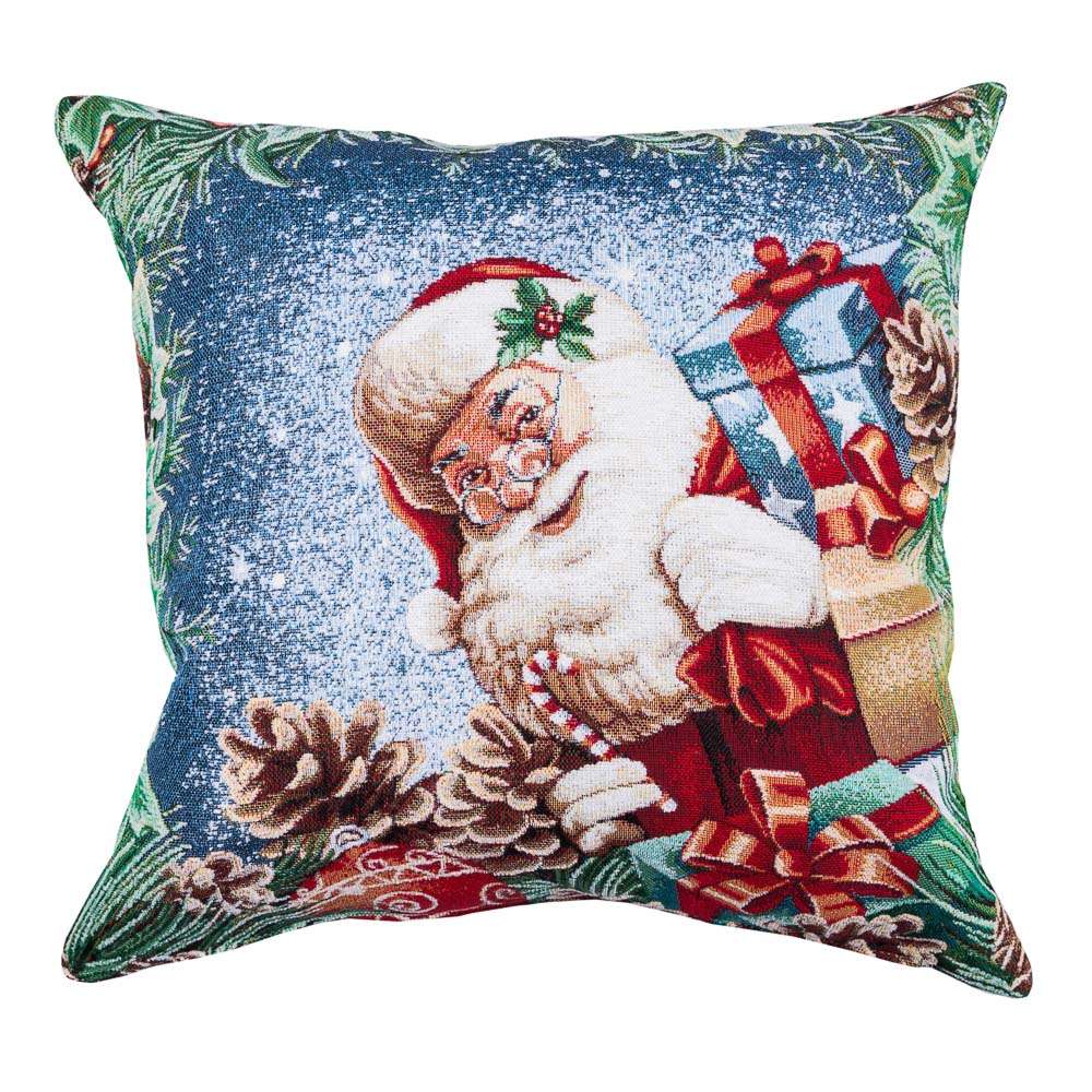 Christmas tapestry cushion cover «WINDOW» With microfibre