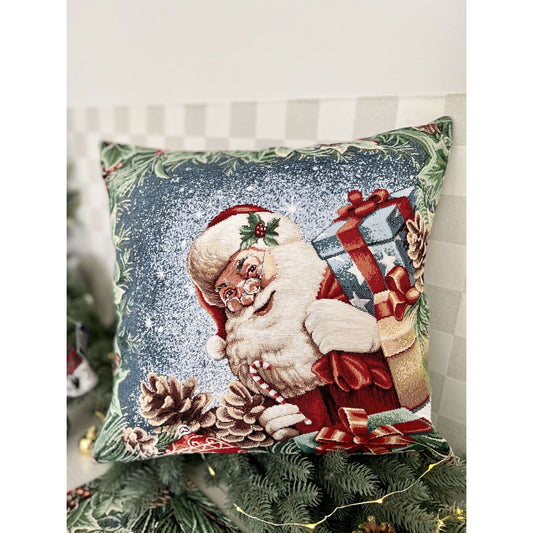 Christmas tapestry cushion cover «WINDOW» With microfibre